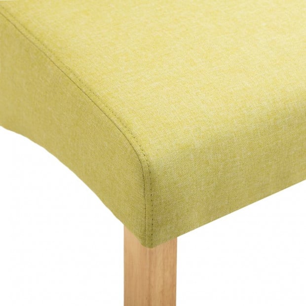 Dining Chairs 4 Pcs Green Fabric and Wooden Frame Image 8