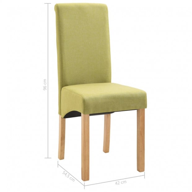 Dining Chairs 4 Pcs Green Fabric and Wooden Frame Image 9