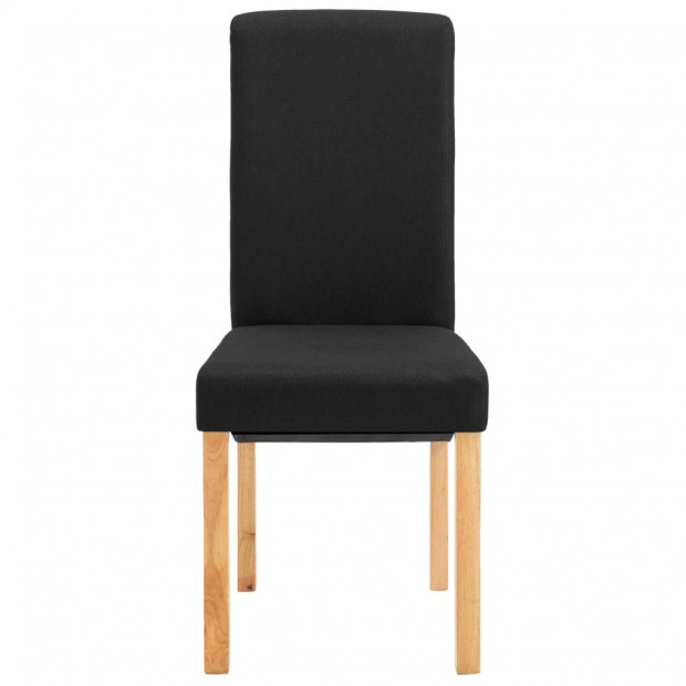 Dining Chairs 2 Pcs Black Fabric and Wooden Frame Image 4