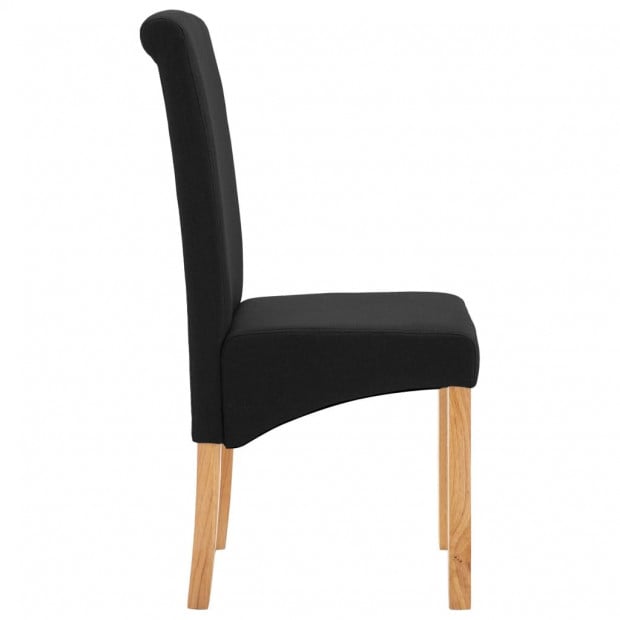 Dining Chairs 2 Pcs Black Fabric and Wooden Frame Image 5