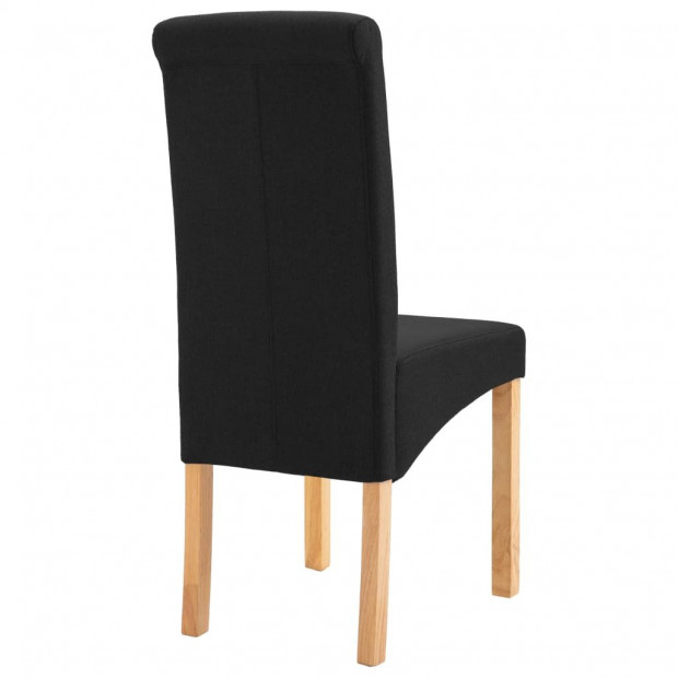 Dining Chairs 2 Pcs Black Fabric and Wooden Frame Image 6