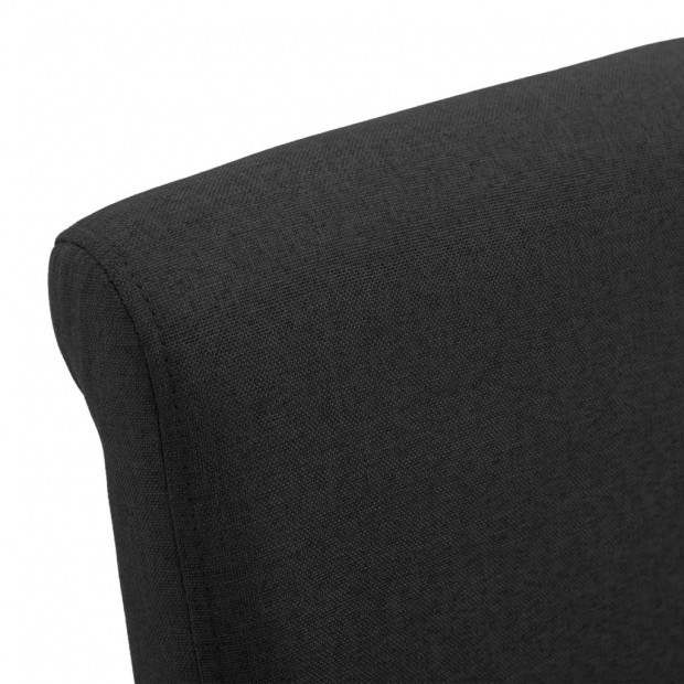 Dining Chairs 2 Pcs Black Fabric and Wooden Frame Image 7