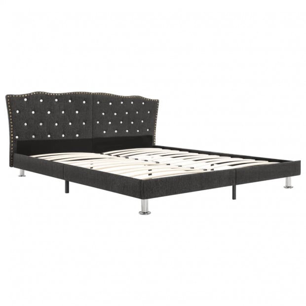 Bed Frame Dark Grey Fabric 137x187 Cm Double