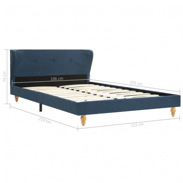 Bed Frame Blue Fabric 106x203 Cm King Single Image 7