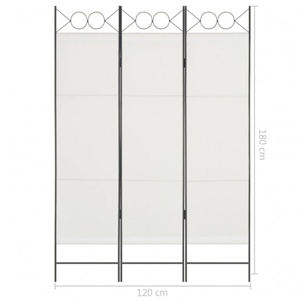 3-panel Room Divider White 120x180 Cm Image 6