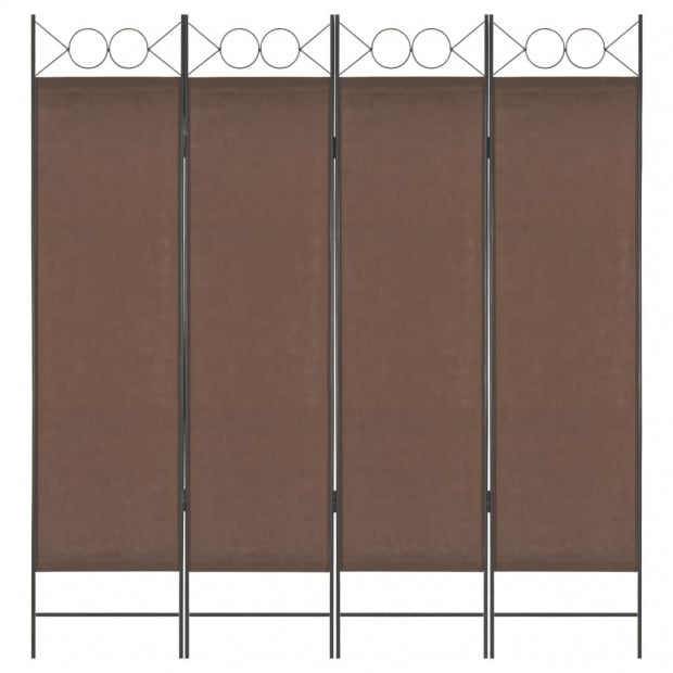 4-panel Room Divider Brown 160x180 Cm
