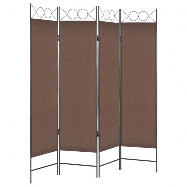 4-panel Room Divider Brown 160x180 Cm Image 3