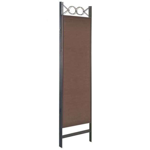 4-panel Room Divider Brown 160x180 Cm Image 4