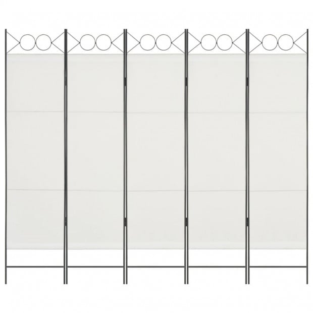 5-panel Room Divider White 200x180 Cm