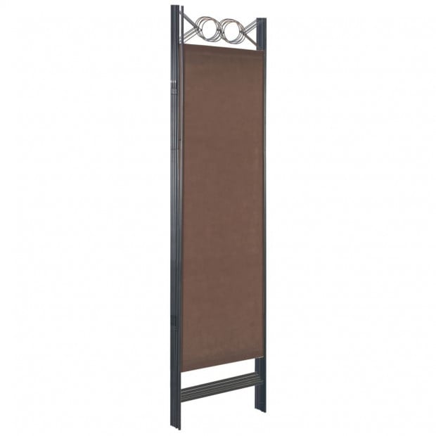 5-panel Room Divider Brown 200x180 Cm Image 4
