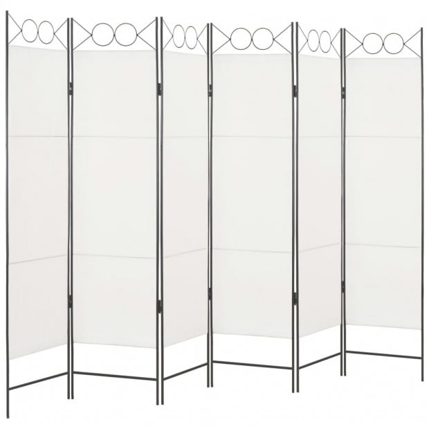 6-panel Room Divider White 240x180 Cm Image 3