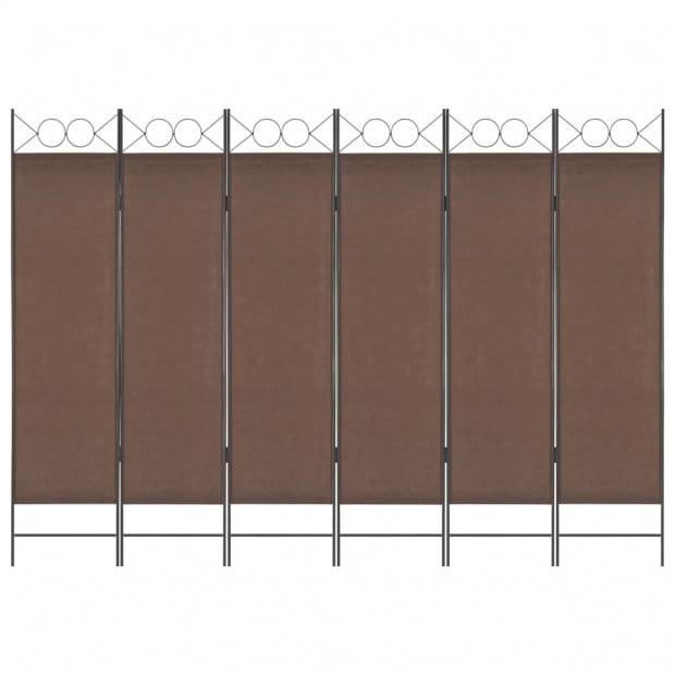 6-panel Room Divider Brown 240x180 Cm