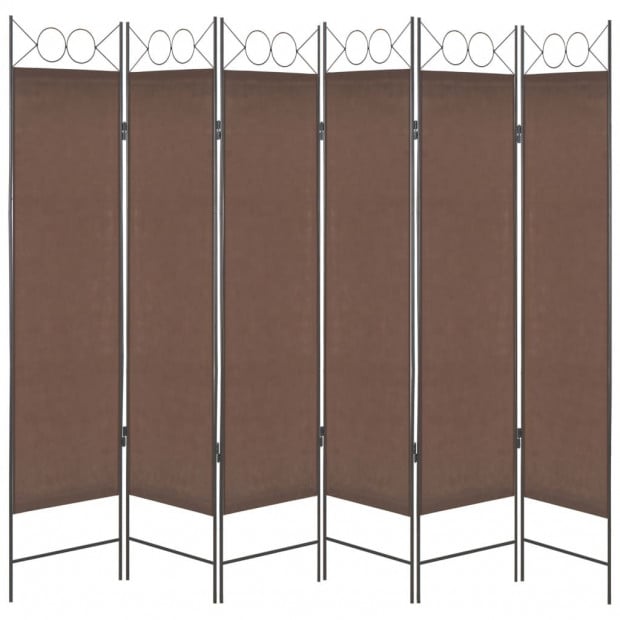 6-panel Room Divider Brown 240x180 Cm Image 2