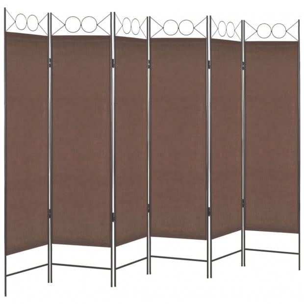 6-panel Room Divider Brown 240x180 Cm Image 3