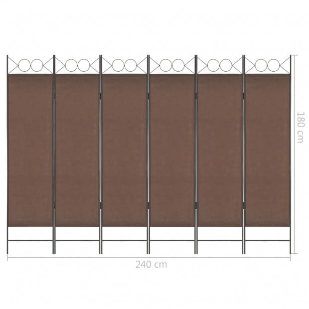 6-panel Room Divider Brown 240x180 Cm Image 6