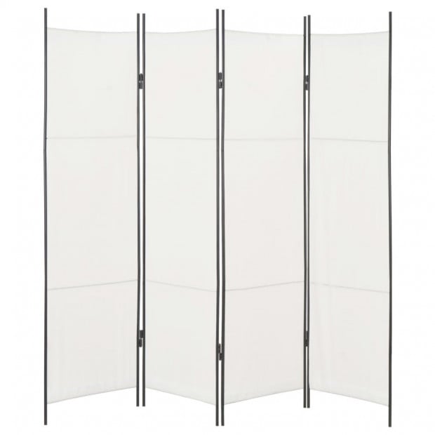 4-panel Room Divider White 200x180 Cm Image 2