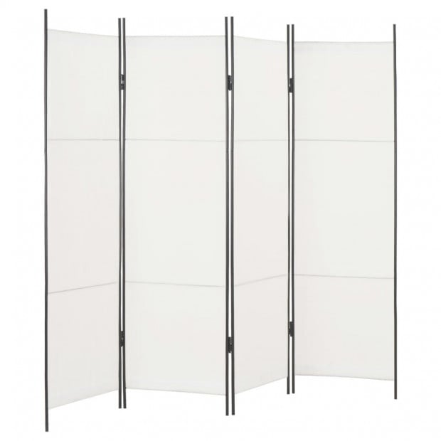 4-panel Room Divider White 200x180 Cm Image 3