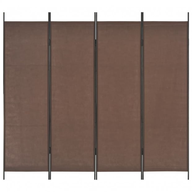 4-panel Room Divider Brown 200x180 Cm