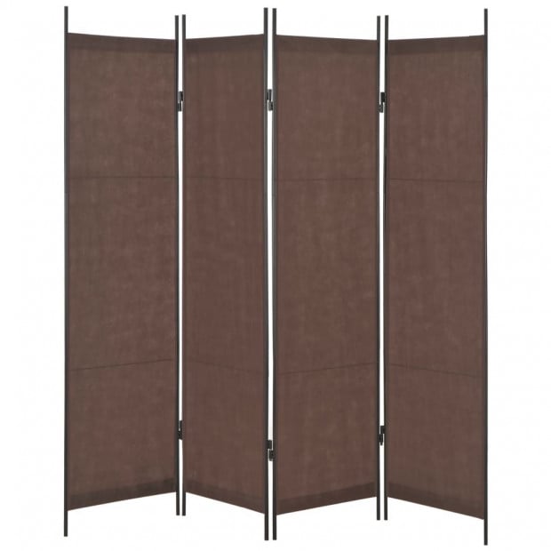 4-panel Room Divider Brown 200x180 Cm Image 2