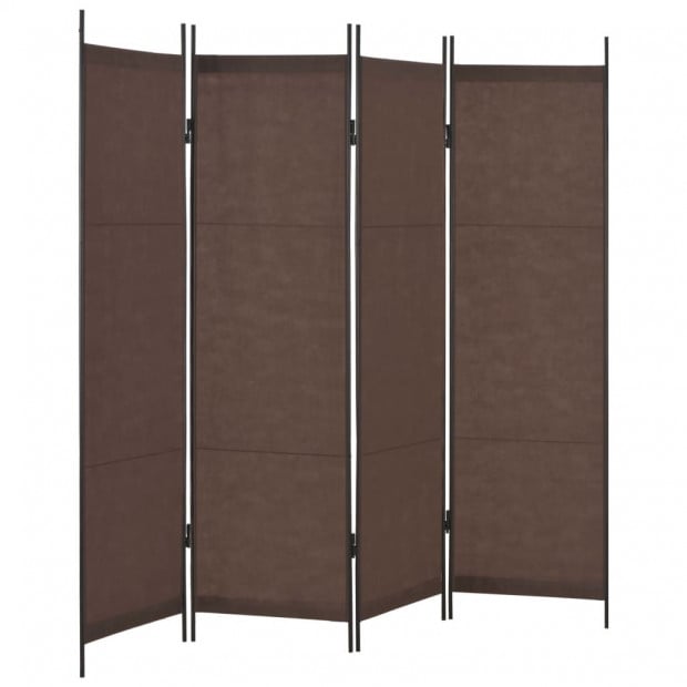 4-panel Room Divider Brown 200x180 Cm Image 3