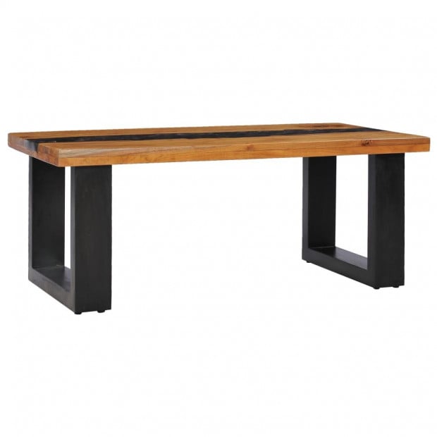 Coffee Table 100x50x40 Cm Solid Teak Wood And Polyresin Image 10