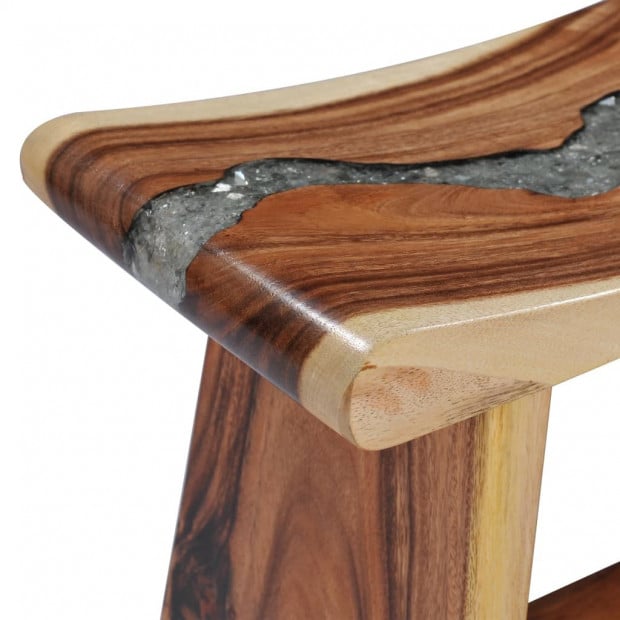 Stool Solid Suar Wood And Polyresin Image 6