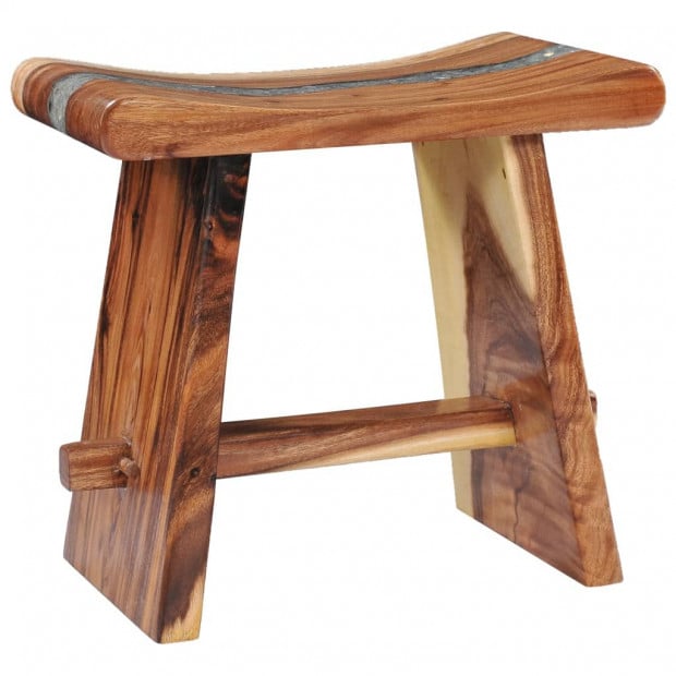 Stool Solid Suar Wood And Polyresin Image 10