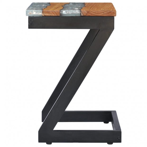 Coffee Table 30x30x50 Cm Solid Teak Wood And Polyresin Image 5