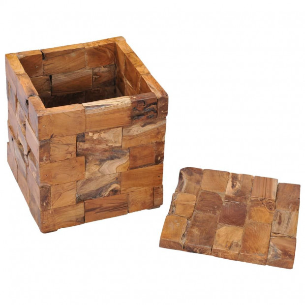 Storage Stool Solid Teak Wood Image 3