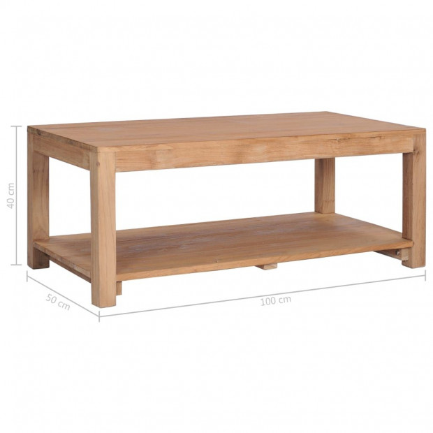 Coffee Table 100x50x40 Cm Solid Teak Wood Image 5
