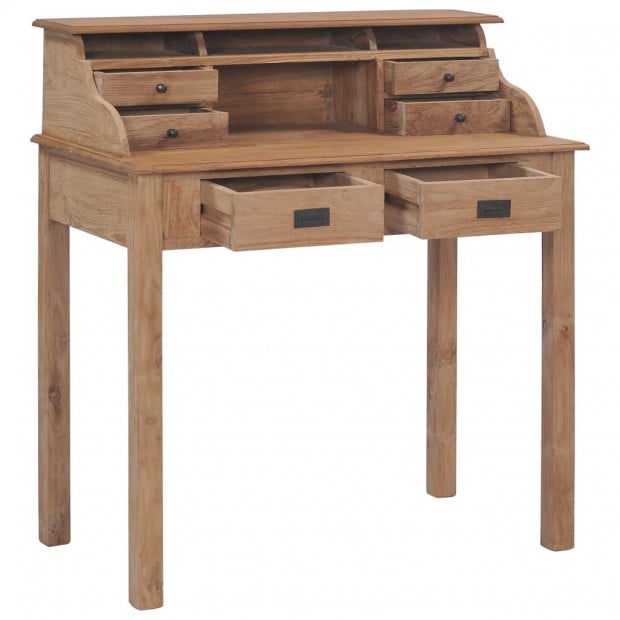 Desk 90x50x100 Cm Solid Teak Wood Image 2