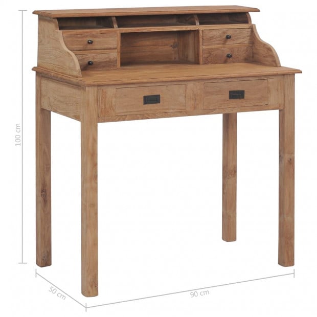 Desk 90x50x100 Cm Solid Teak Wood Image 9