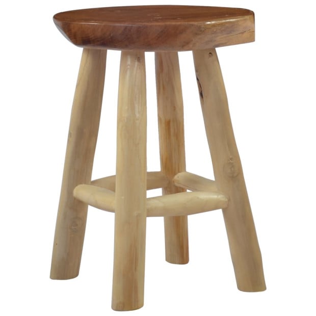 Stool Brown Teak Wood Image 7