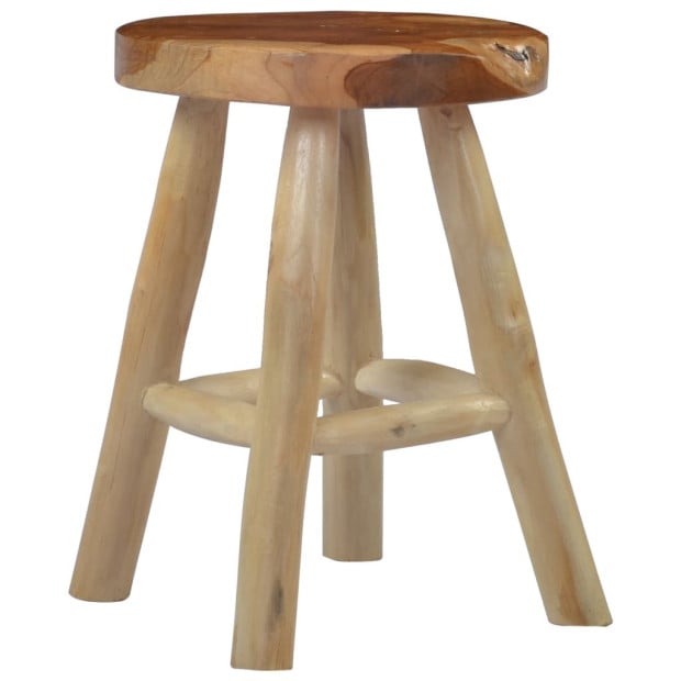 Stool Brown Teak Wood Image 8