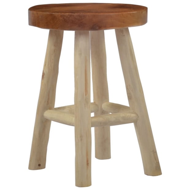 Stool Brown Teak Wood Image 9