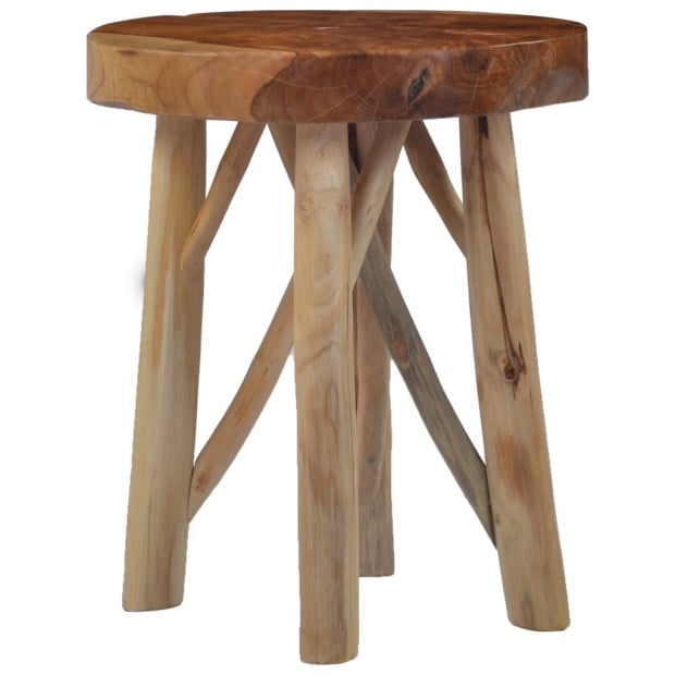 Stool Brown Teak Wood Image 8