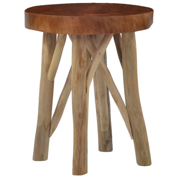 Stool Brown Teak Wood Image 9