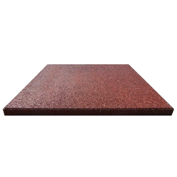 Fall Protection Tiles 12 Pcs Rubber 50x50x3 Cm Red Image 3