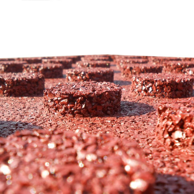 Fall Protection Tiles 12 Pcs Rubber 50x50x3 Cm Red Image 5