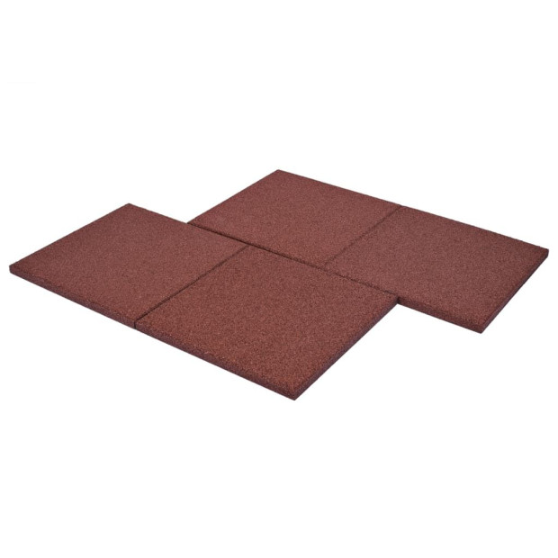 Fall Protection Tiles 18 Pcs Rubber 50x50x3 Cm Red Image 6