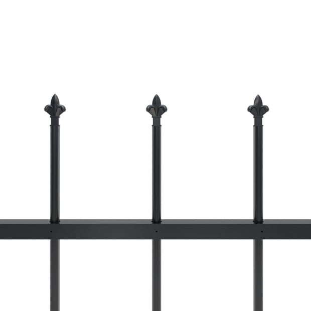 Garden Fence With Spear Top Steel 1.7 M Black Image 4