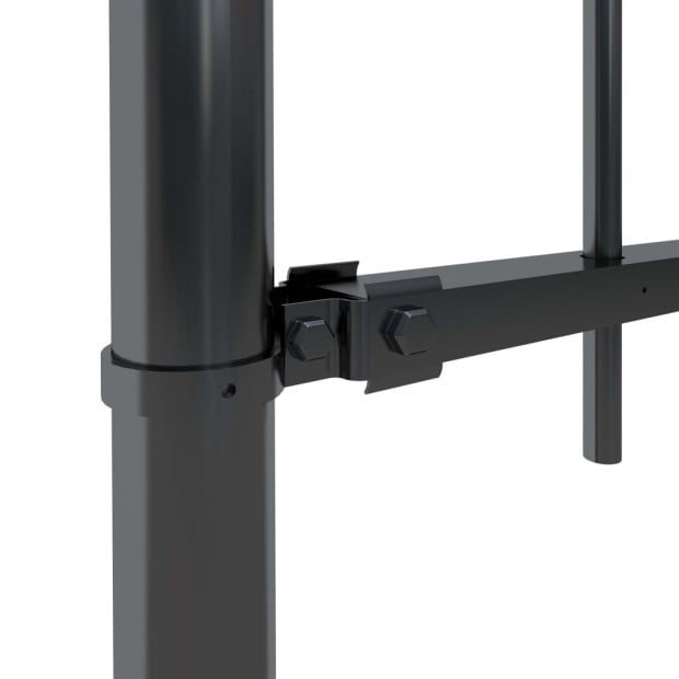 Garden Fence With Spear Top Steel 1.7x1.2 M Black Image 3