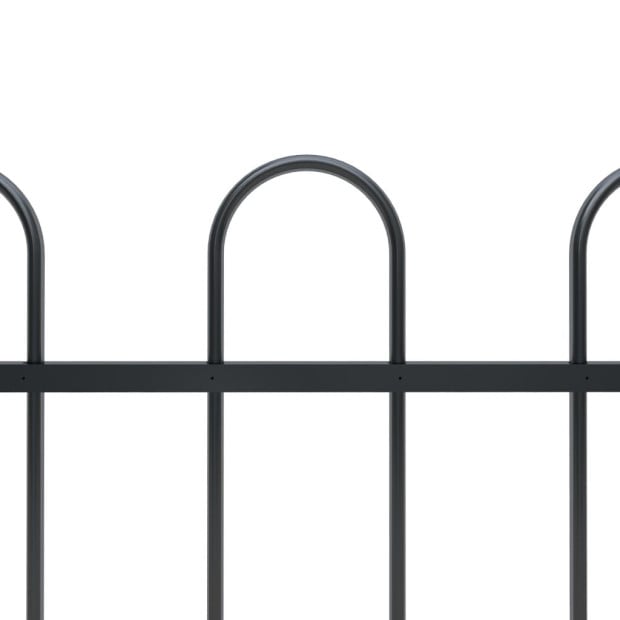 Garden Fence With Hoop Top Steel 1.7x0.6 M Black Image 3