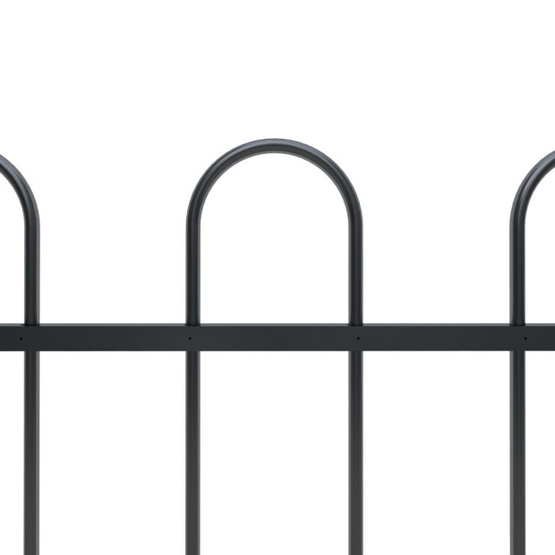Garden Fence With Hoop Top Steel 1.7x0.8 M Black Image 3