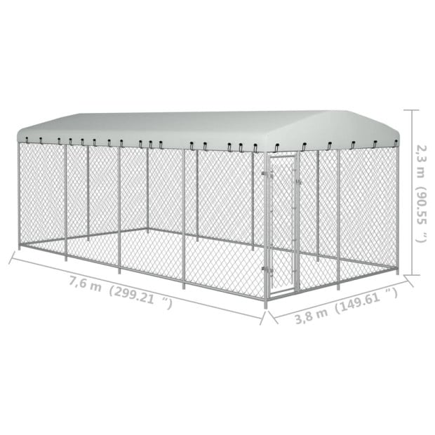 Outdoor Dog Kennel With Roof 8m x 4m x 2.3m Image 5
