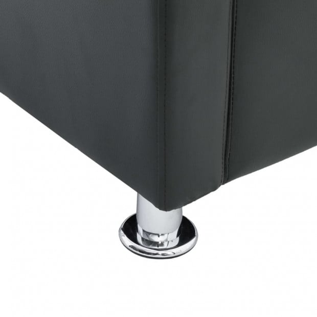 Cube Armchair Grey Faux Leather Image 8