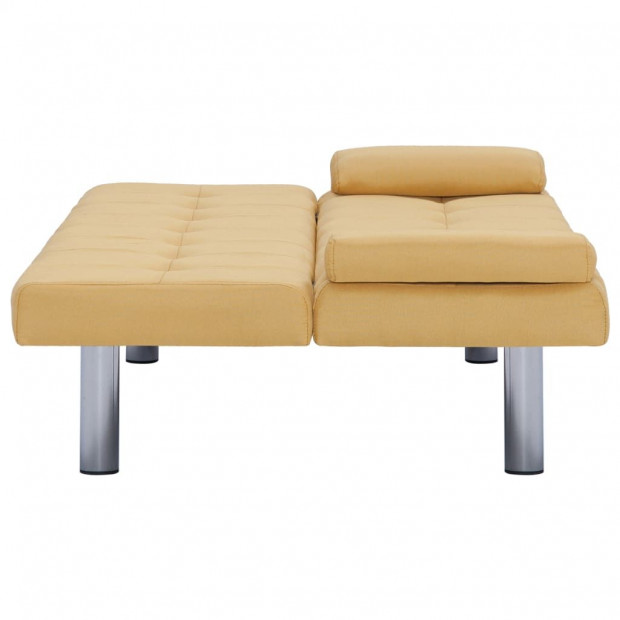 Sofa Bed With Two Pillows Yellow Polyester Image 9