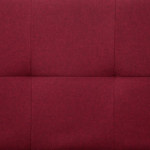 Sofa Bed With Two Pillows Wine Red Polyester Image 4