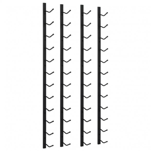 Wall Mounted Wine Racks For 12 Bottles 2 Pcs Black Iron Image 2