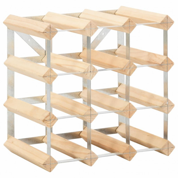 Wine Rack For 12 Bottles Solid Pinewood Image 2